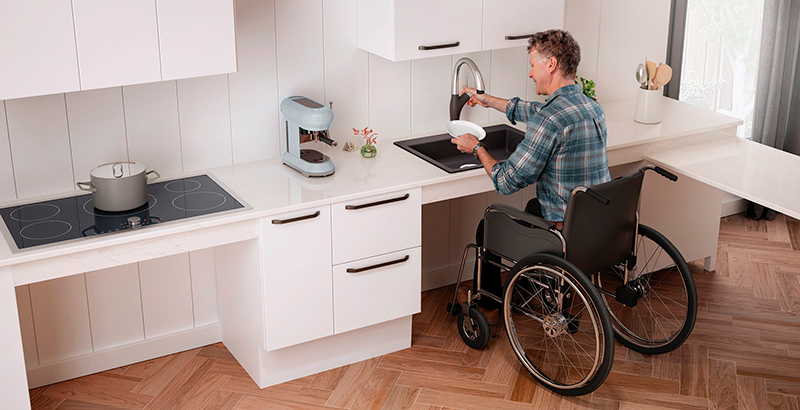 wheelchair accessible kitchen sink cabinet