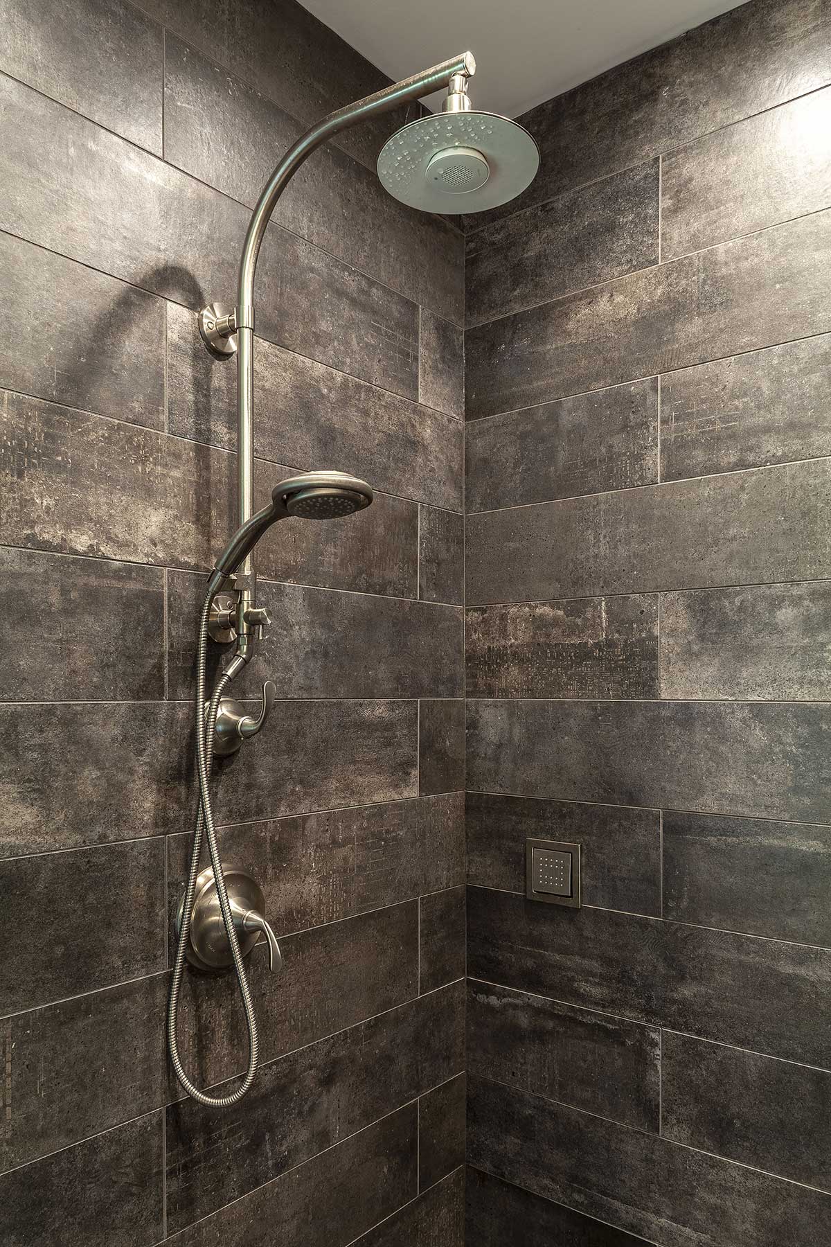 Close-up of multi-head shower