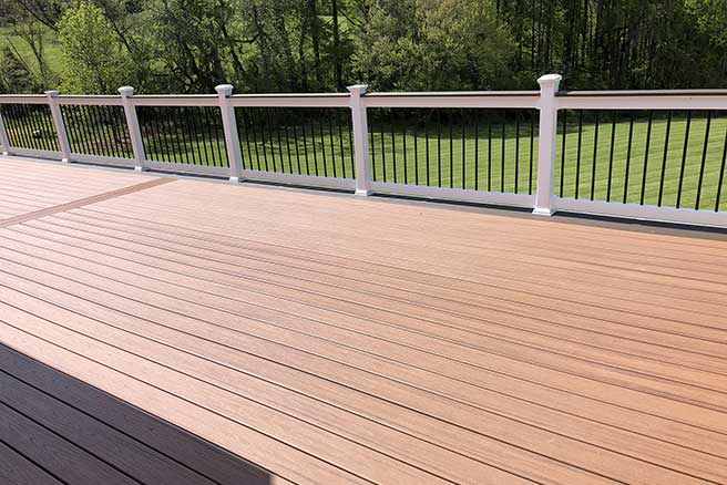 Deck with Under-Deck Ceiling over Patio